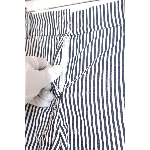 Sandro Womens Navy & White Striped Cotton Shorts Size S Coastal Granddaughter - Picture 8 of 9